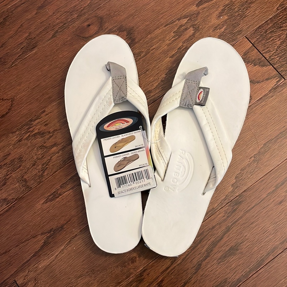 White Rainbow Sandals NWT